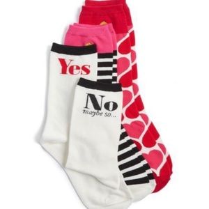 Kate Spade NY Playful Love Themed Crew Socks